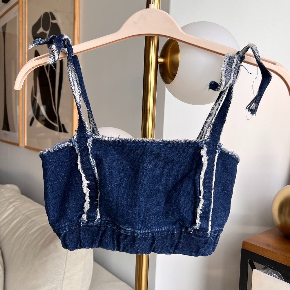 Zara TRF denim crop top